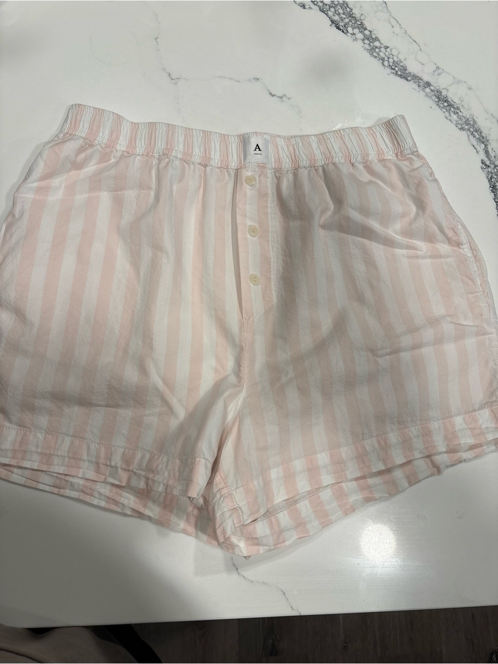 Anthropologie Classic Pink Stripe Women's Lounge Shorts
